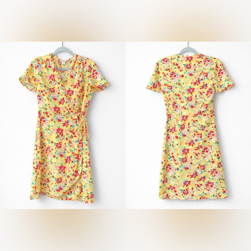 J. Crew Bright Yellow Floral Mini Dress